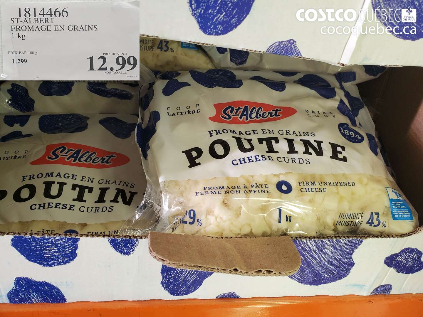 18114466 ST-ALBERT FROMAGE EN GRAINS 1 kg $12.99