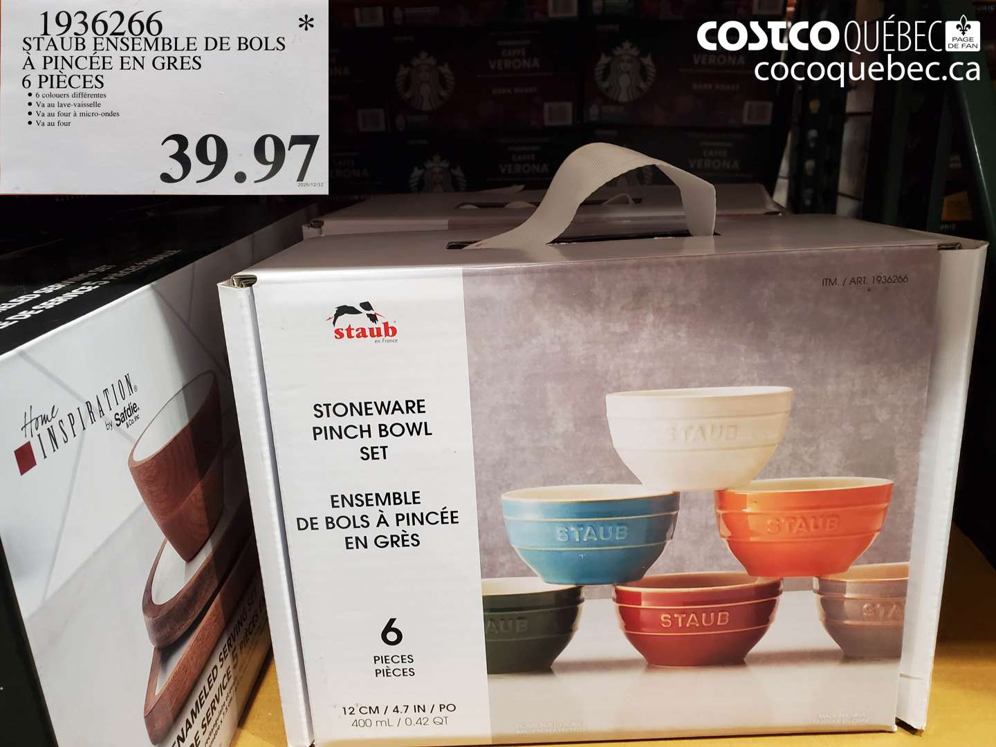 1936266 STAUB ENSEMBLE DE BOLS À PINCÉE EN GRES 6 PIÈCES $39.97