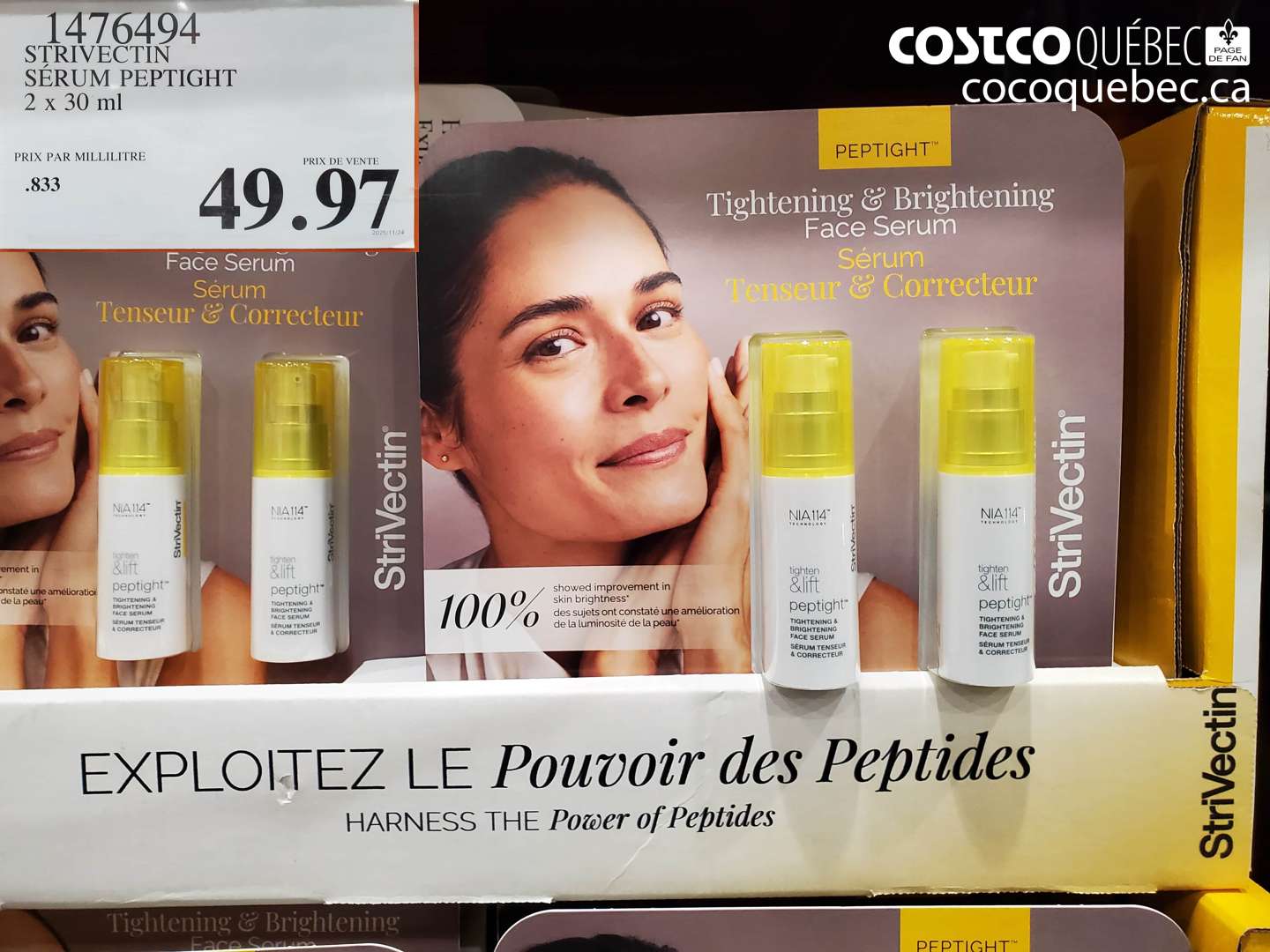 1476494 STRIVECTIN SERUM PEPTIGHT 2 X 30ML $49.97