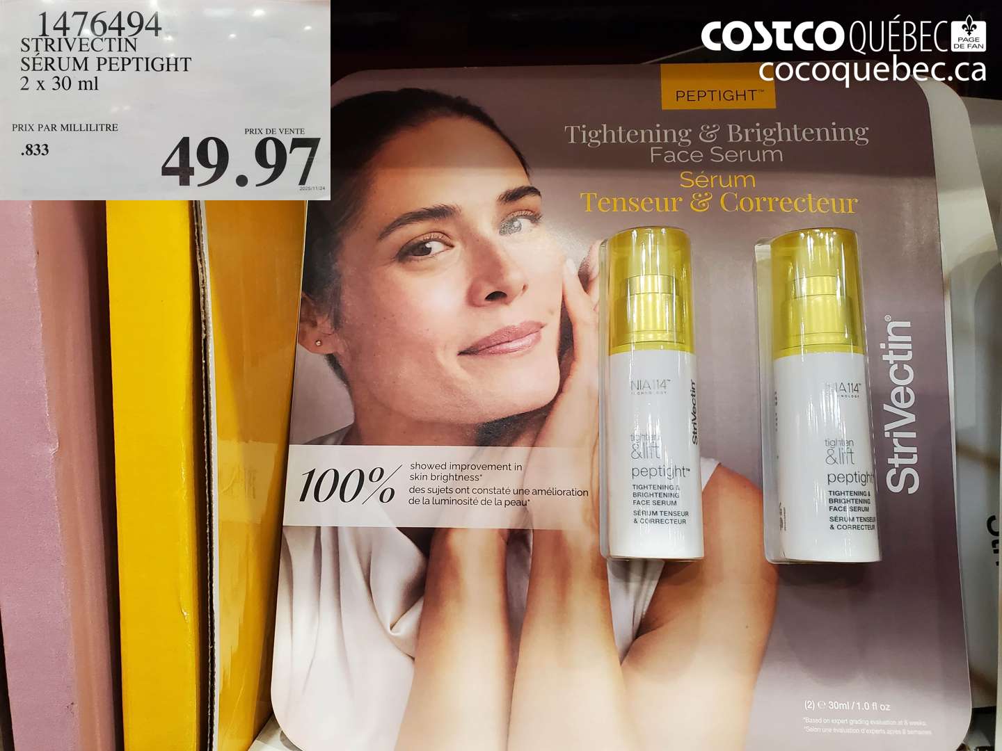 1476494 STRIVECTIN SÉRUM PEPTIGHT 2 x 30 ml $49.97