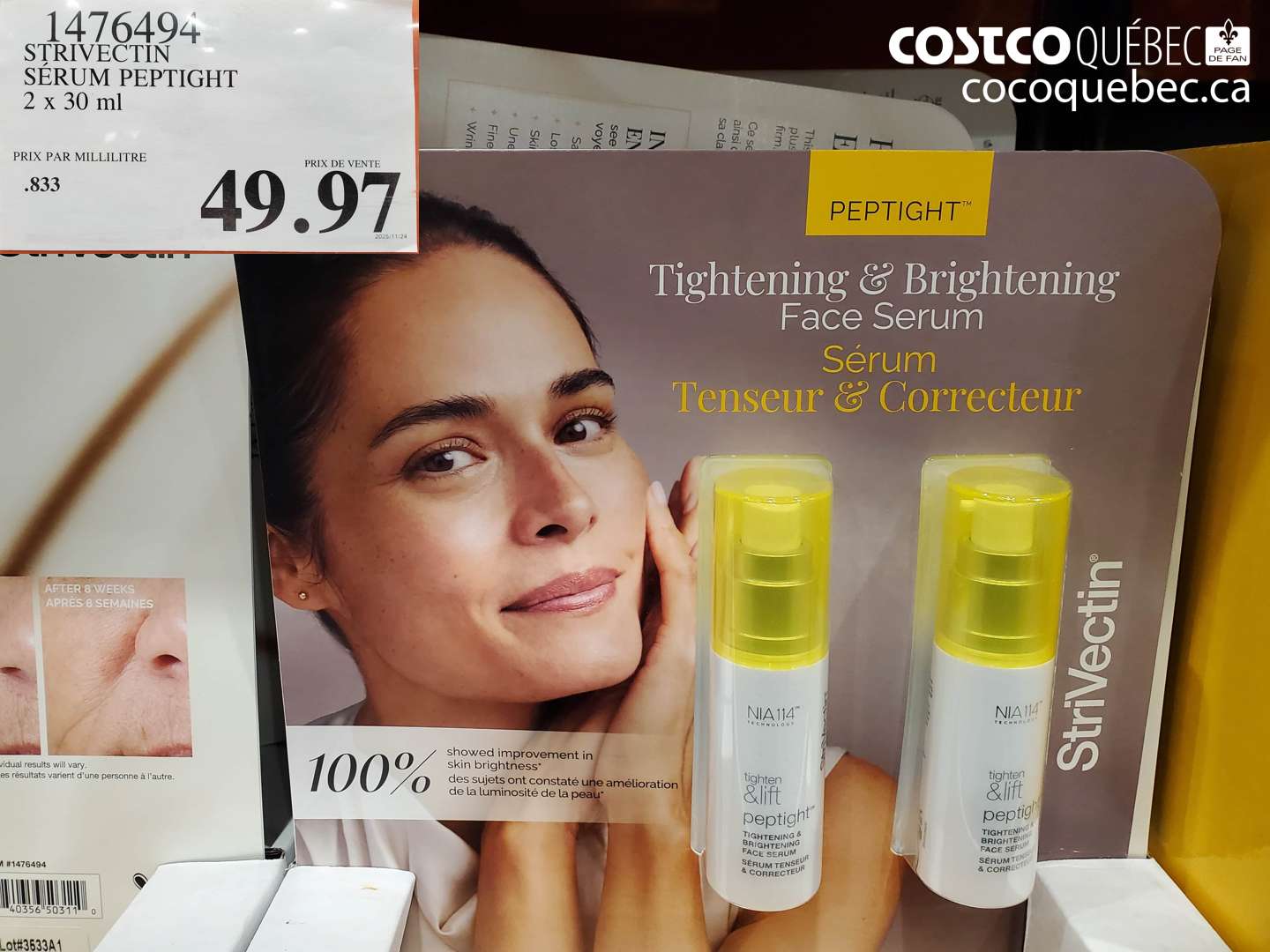 1476494 STRIVECTIN SÉRUM PEPTIGHT 2 x 30 ml $49.97