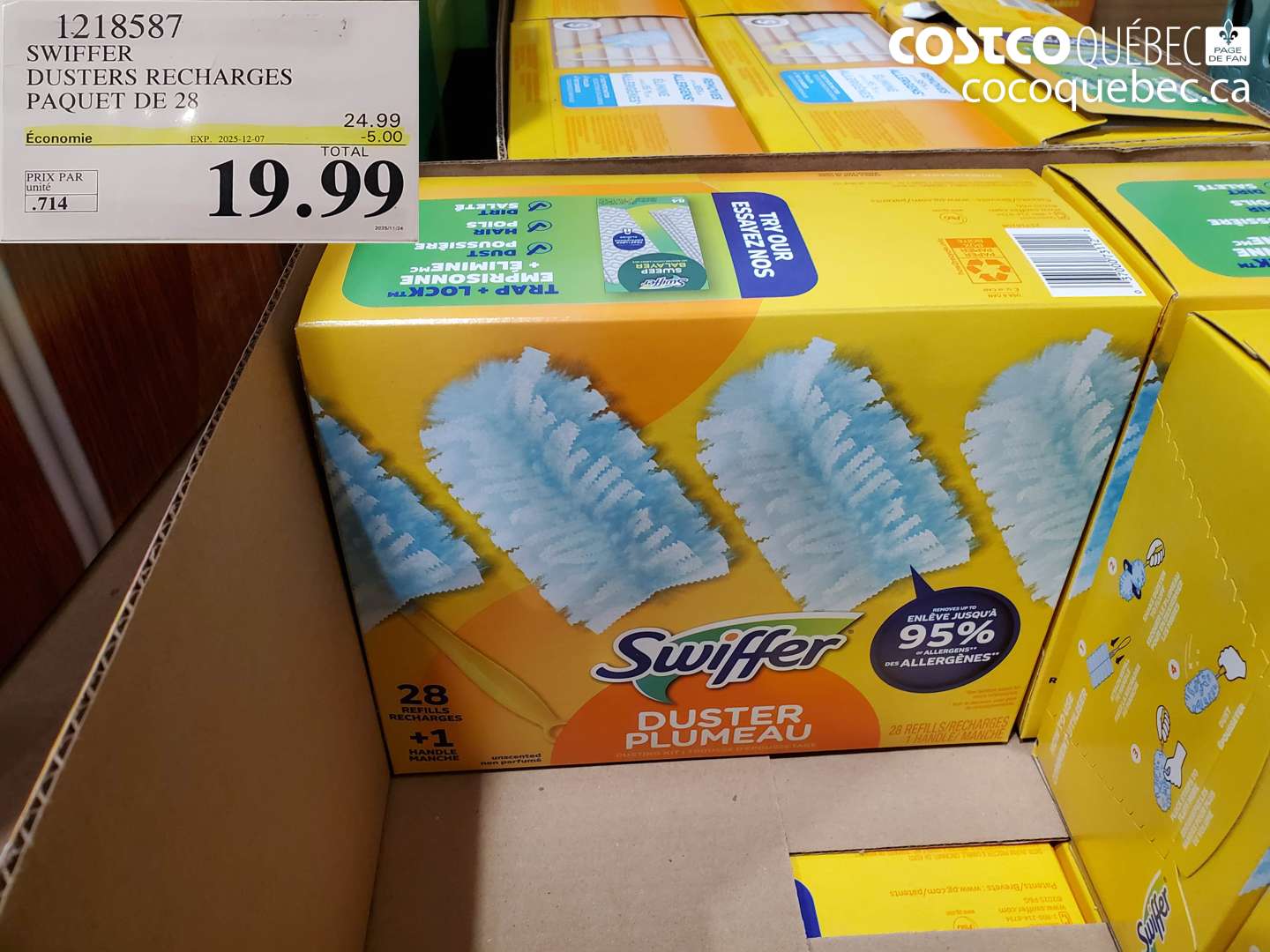 1218587 SWIFFER DUSTERS RECHARGES - PAQUET DE 28 ($5.00 INSTANT SAVINGS EXPIRES ON 2025-12-07) $19.99