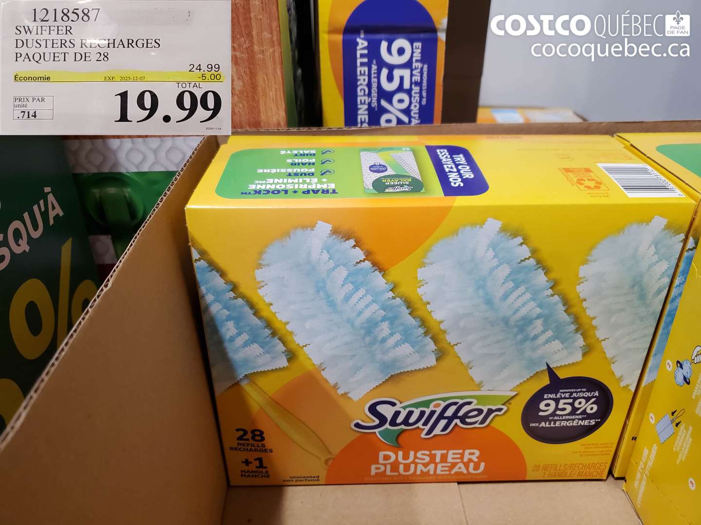 1218587 SWIFFER DUSTERS RECHARGES - PAQUET DE 28 ($5.00 INSTANT SAVINGS EXPIRES ON 2025-12-07) $19.99