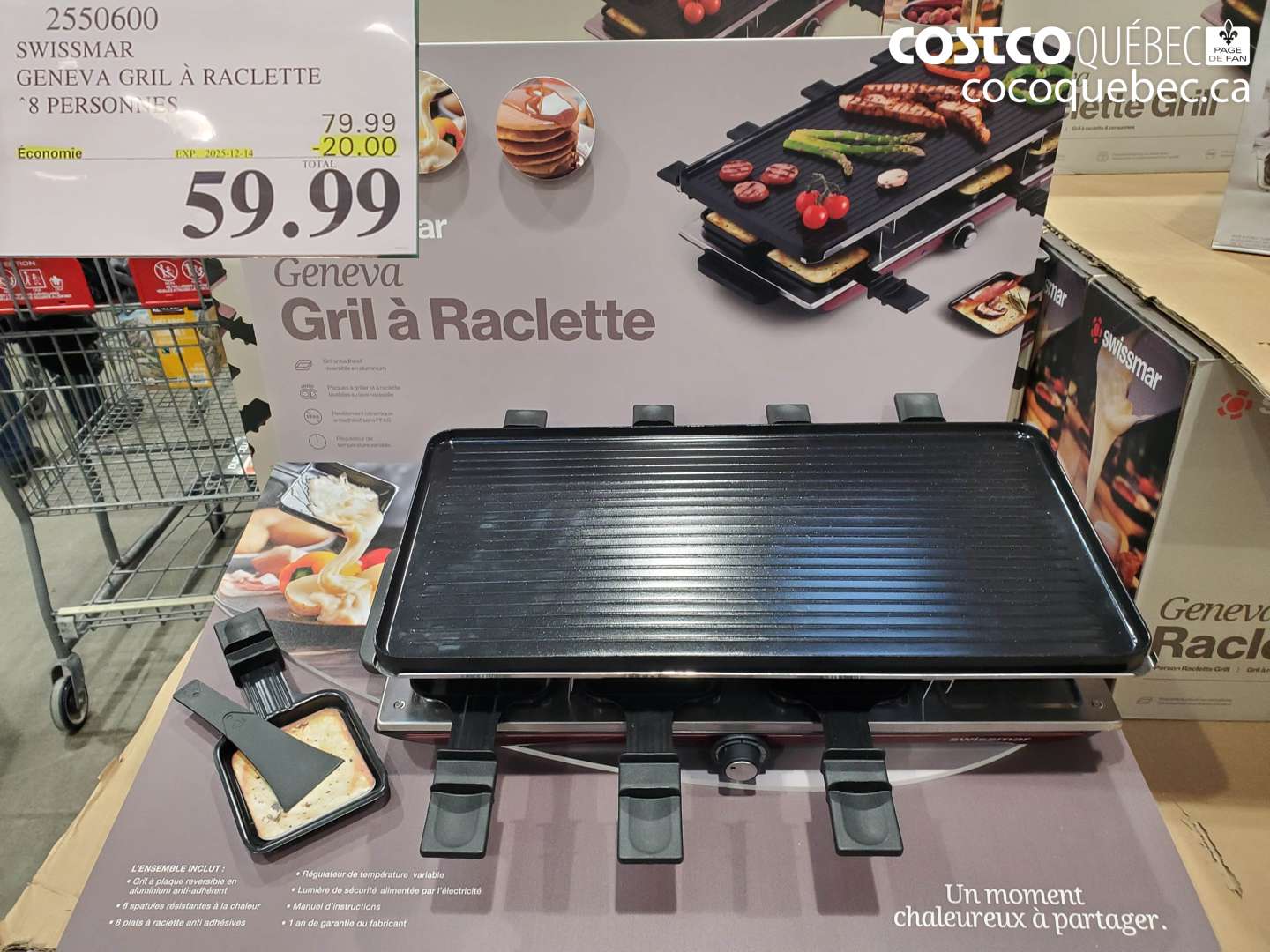2550600 SWISSMAR GENEVA GRIL A RACLETTE 8 PERSONNES ($20.00 INSTANT SAVINGS EXPIRES ON 2025-12-14) $79.99