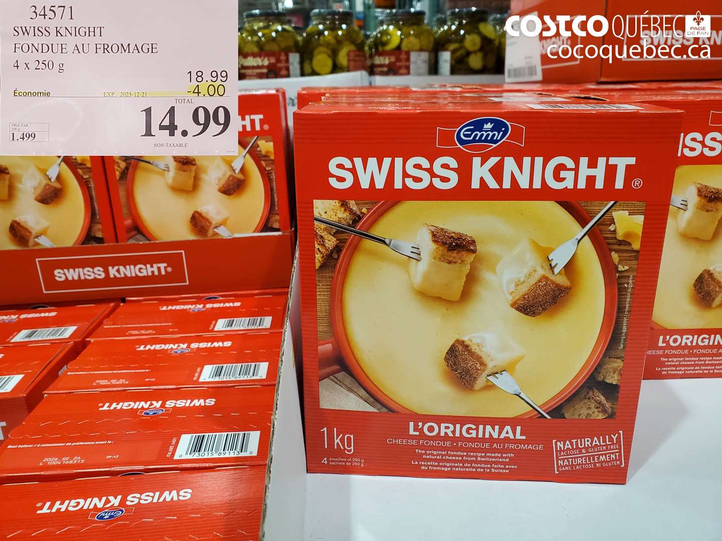 34571 SWISS KNIGHT FONDUE AU FROMAGE 4 x 250 g (EXPIRES ON 2025-12-21) $14.99