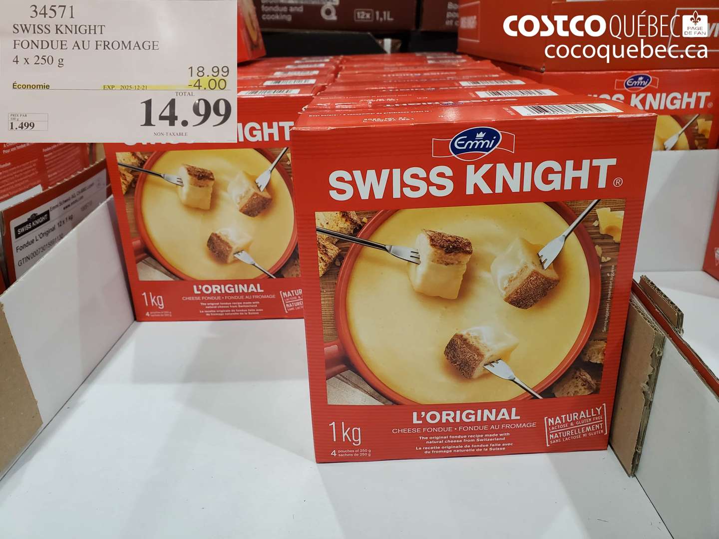 34571 SWISS KNIGHT FONDUE AU FROMAGE 4 x 250 g ($4.00 INSTANT SAVINGS EXPIRES ON 2025-12-21) $14.99