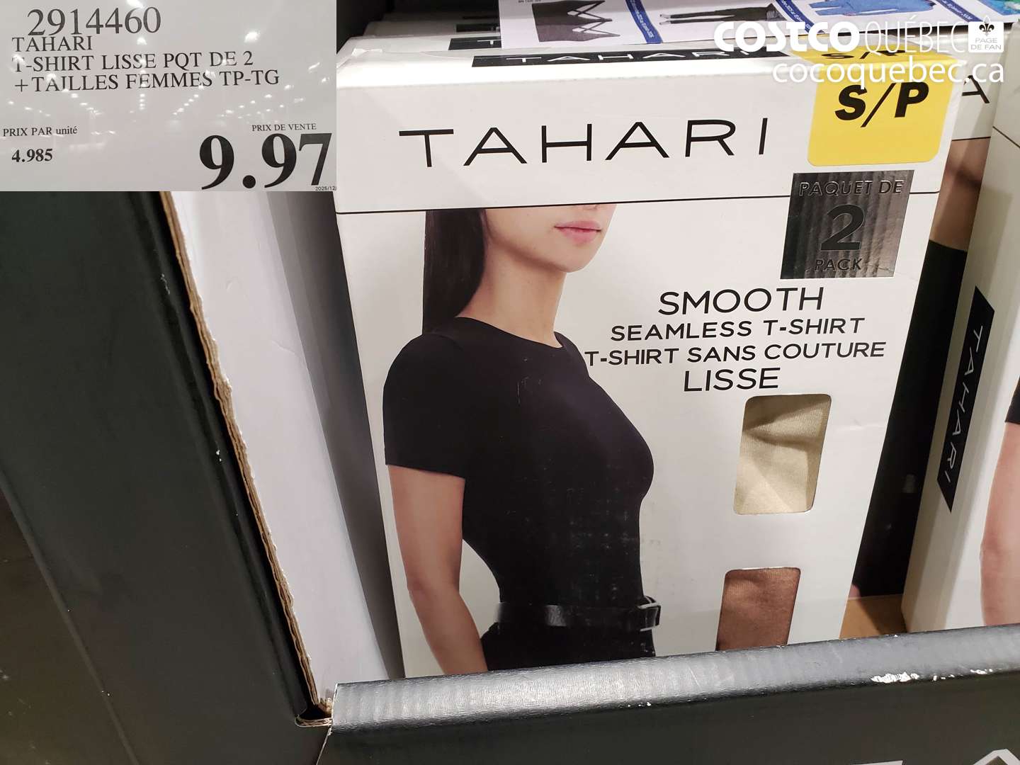 2914460 TAHARI T-SHIRT LISSE PACK DE 2 + TAILLES FEMMES TP-TG $9.97