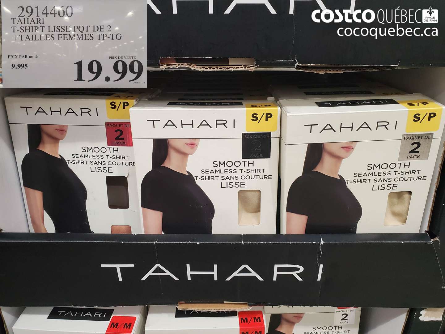 2914460 TAHARI T-SHIRT LISSE PQT DE 2 + TAILLES FEMMES TP-TG $19.99