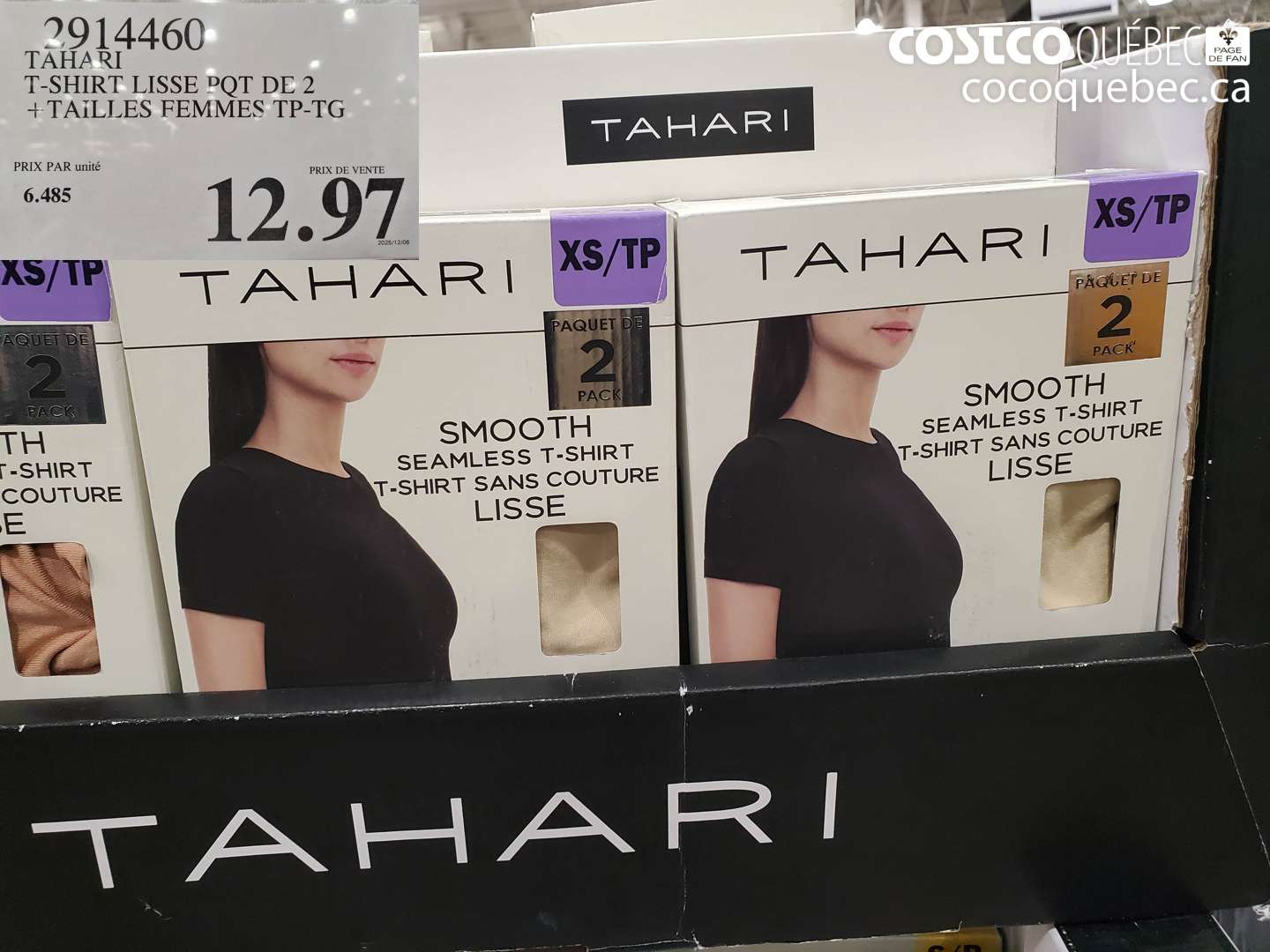 2914460 TAHARI T-SHIRT LISSE PQT DE 2 + TAILLES FEMMES TP-TG $12.97