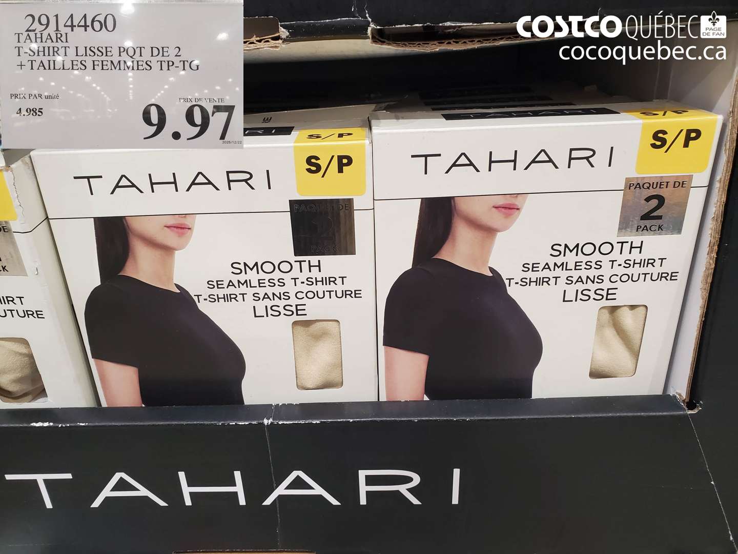 2914460 TAHARI T-SHIRT LISSE PQT DE 2 + TAILLES FEMMES TP-TG $9.97