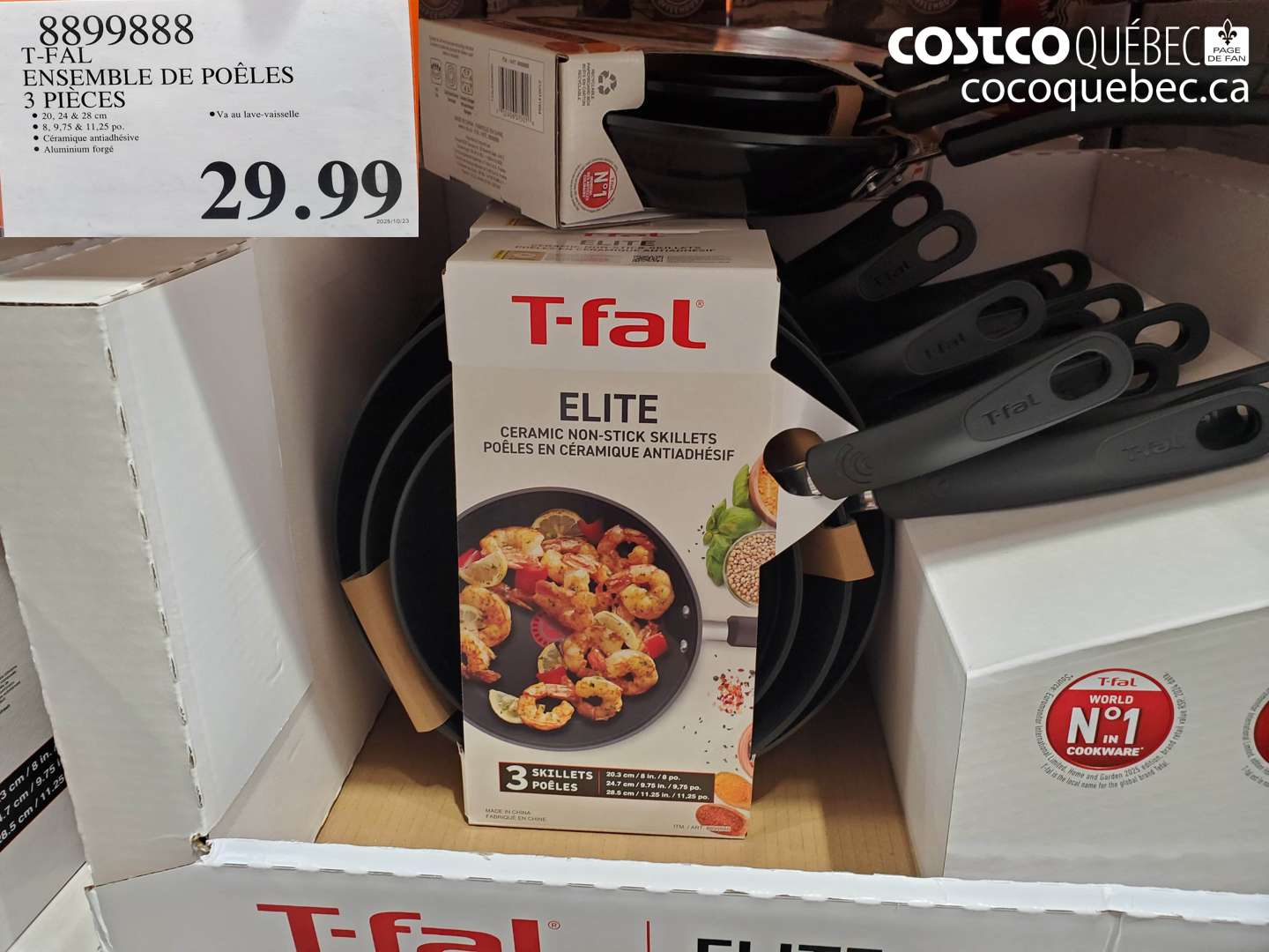 88998888 T-FAL ENSEMBLE DE POÊLES 3 PIECES $29.99