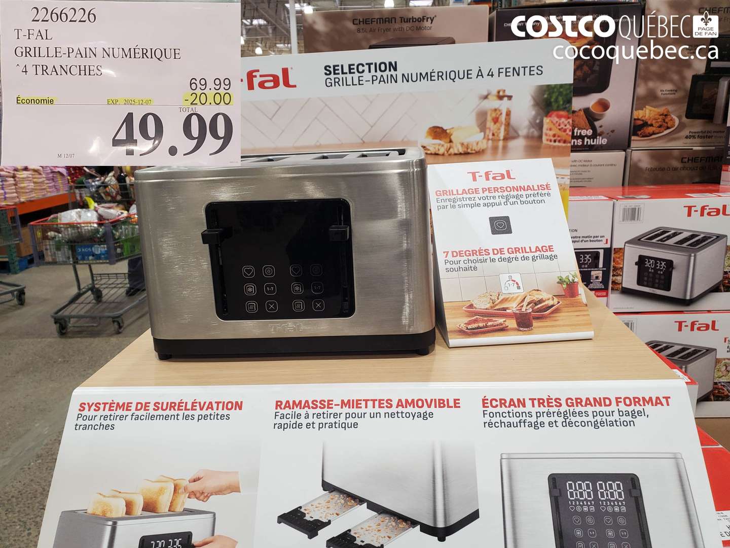 2266226 T-FAL GRILLE-PAIN NUMERIQUE ‘4 TRANCHES  ($20.00 INSTANT SAVINGS EXPIRES ON 2025-12-07) $49.99