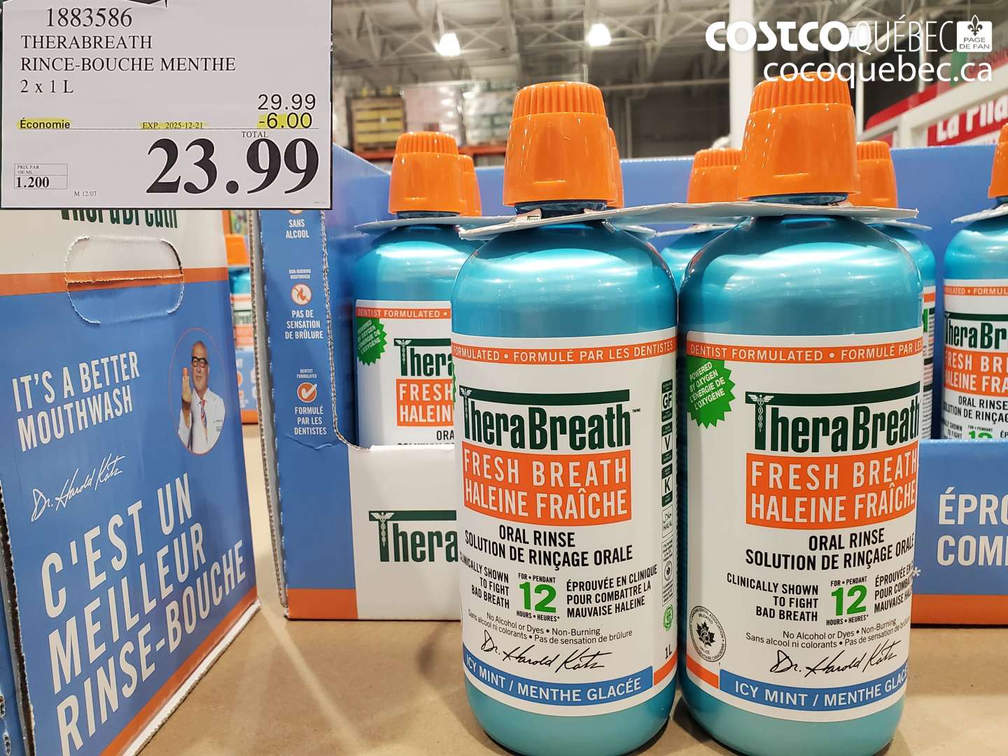 1883586 THERABREATH RINCE-BOUCHE MENTHE 2 x 1L (EXPIRES ON 2025-12-21) $23.99