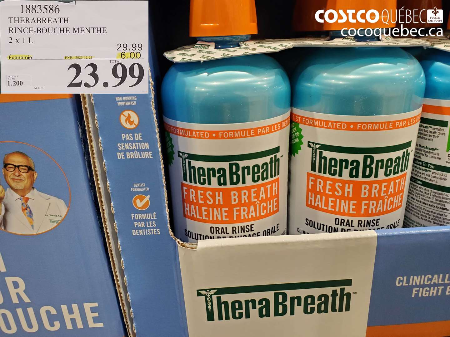 1883586 THERABREATH RINCE-BOUCHE MENTHE 2 x 1 L ($6.00 INSTANT SAVINGS EXPIRES ON 2025-12-21) $23.99