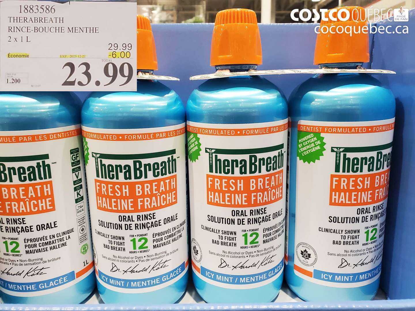 1883586 THERABREATH RINCE-BOUCHE MENTHE  ($6.00 INSTANT SAVINGS EXPIRES ON 2025-12-21) $23.99