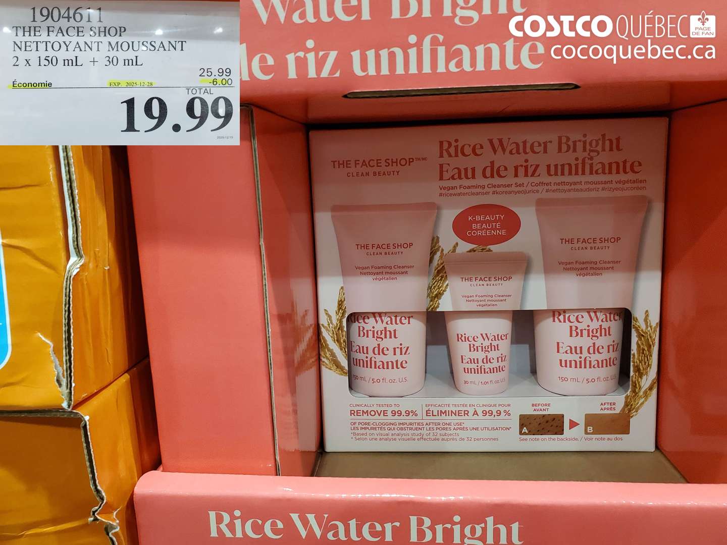 1904611 THE FACE SHOP NETTOYANT MOUSSANT 2 x 150 mL + 30 mL ($6.00 INSTANT SAVINGS EXPIRES ON 2025-12-28) $19.99