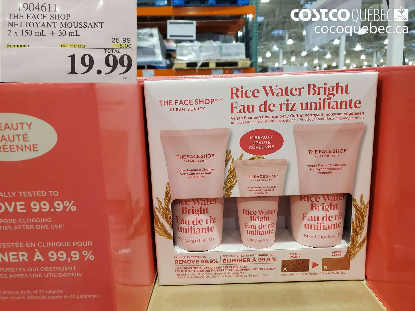 1904611 THE FACE SHOP NETTOYANT MOUSSANT 2 x 150 mL + 30 mL ($6.00 INSTANT SAVINGS EXPIRES ON 2025-12-28) $19.99