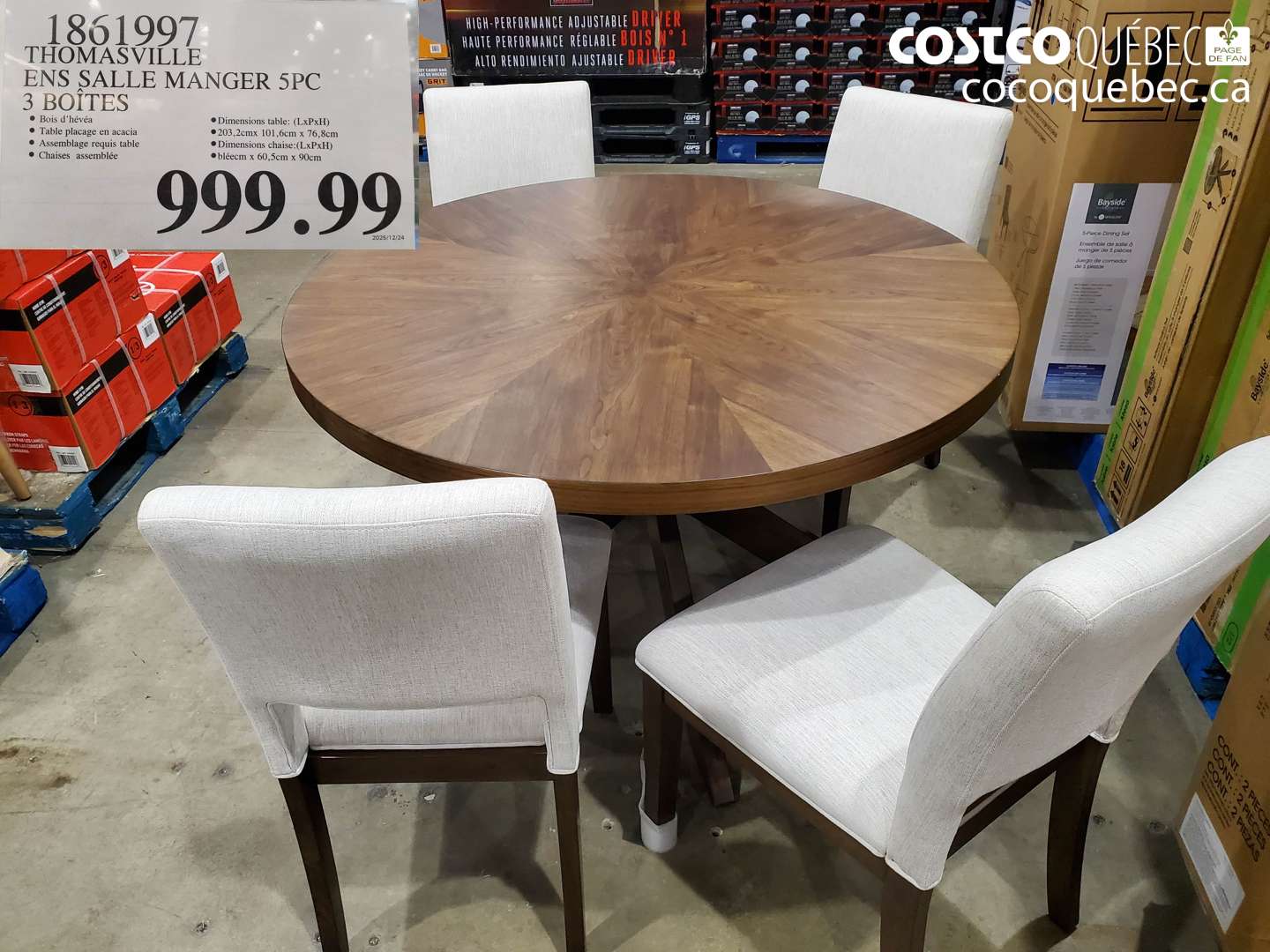 1861997 THOMASVILLE ENS SALLE MANGER 5PC 3 BOITES $999.99