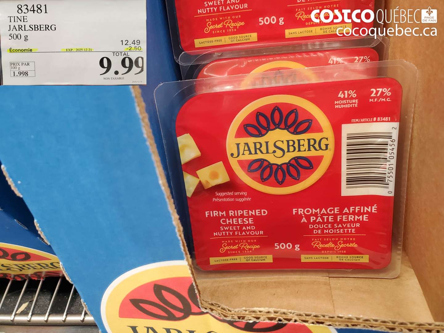 83481 TINE JARLSBERG 500 g ($2.50 INSTANT SAVINGS EXPIRES ON 2025-12-21) $9.99