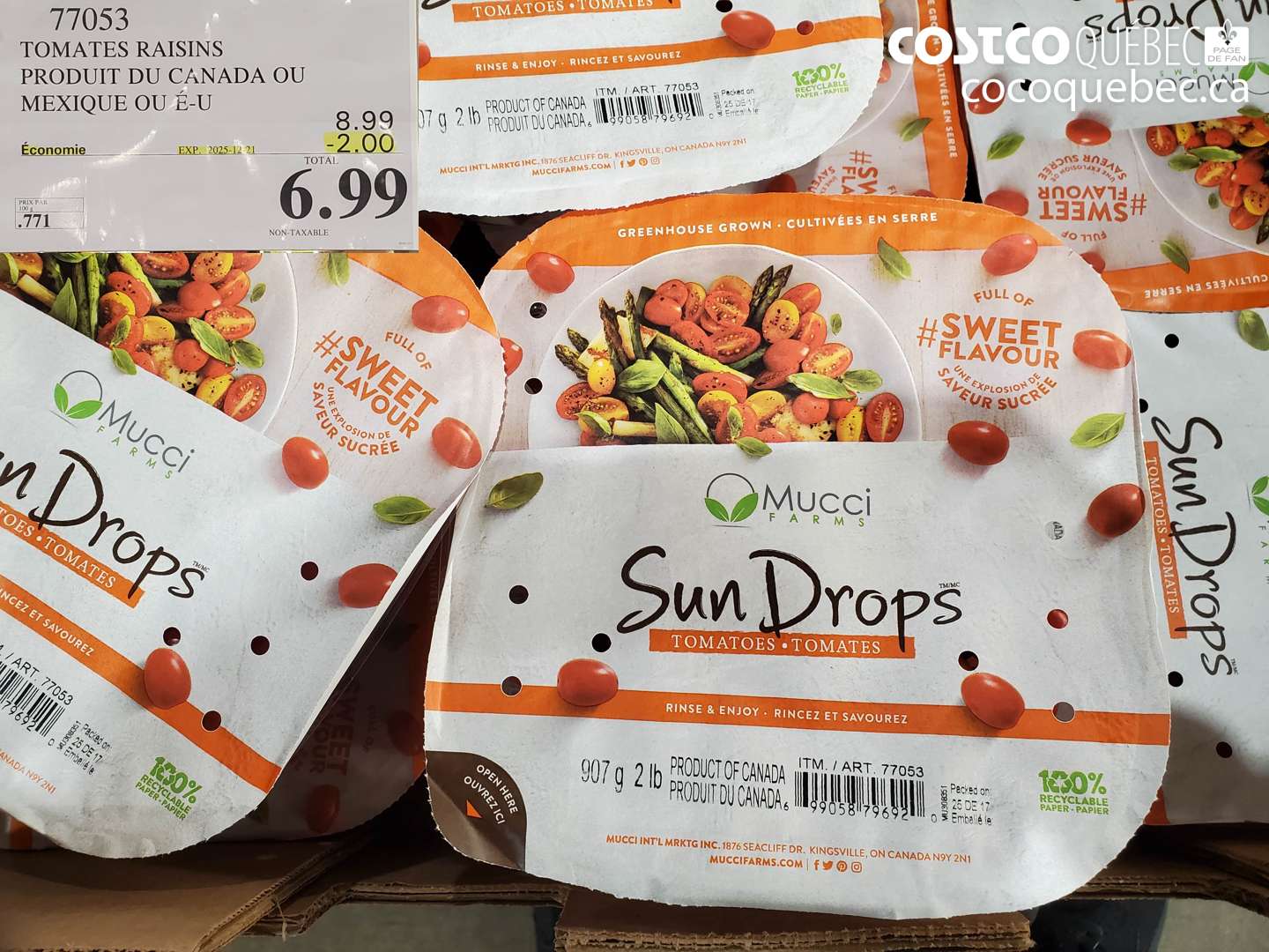 77053 TOMATES RAISINS PRODUIT DU CANADA OU MEXIQUE OU É-U ($2.00 INSTANT SAVINGS EXPIRES ON 2025-12-21) $6.99