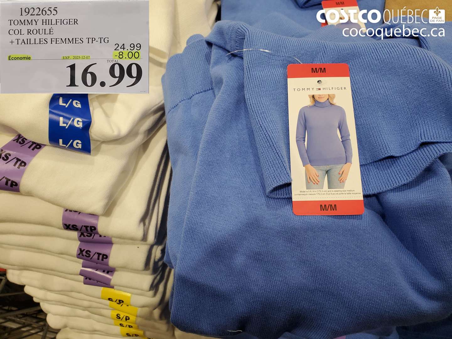 1922655 TOMMY HILFIGER COL ROULE +TAILLES FEMMES TP-TG ($8.00 INSTANT SAVINGS EXPIRES ON 2025-12-07) $16.99