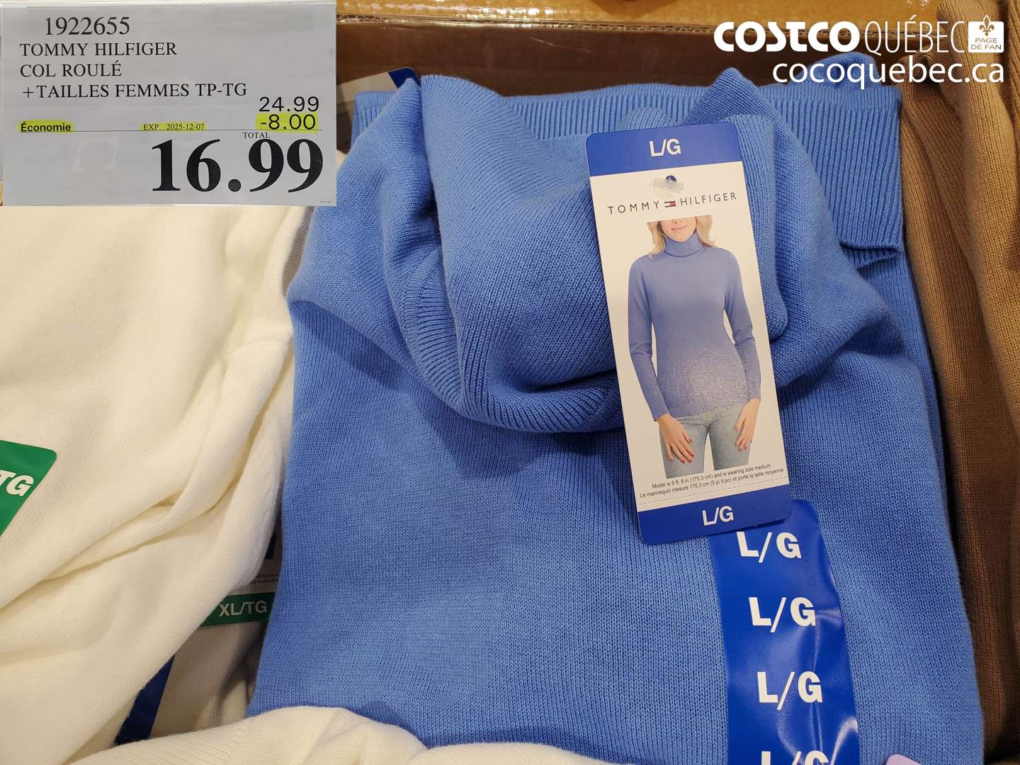1922655 TOMMY HILFIGER COL ROULE +TAILLES FEMMES TP-TG ($8.00 INSTANT SAVINGS EXPIRES ON 2025-12-07) $16.99