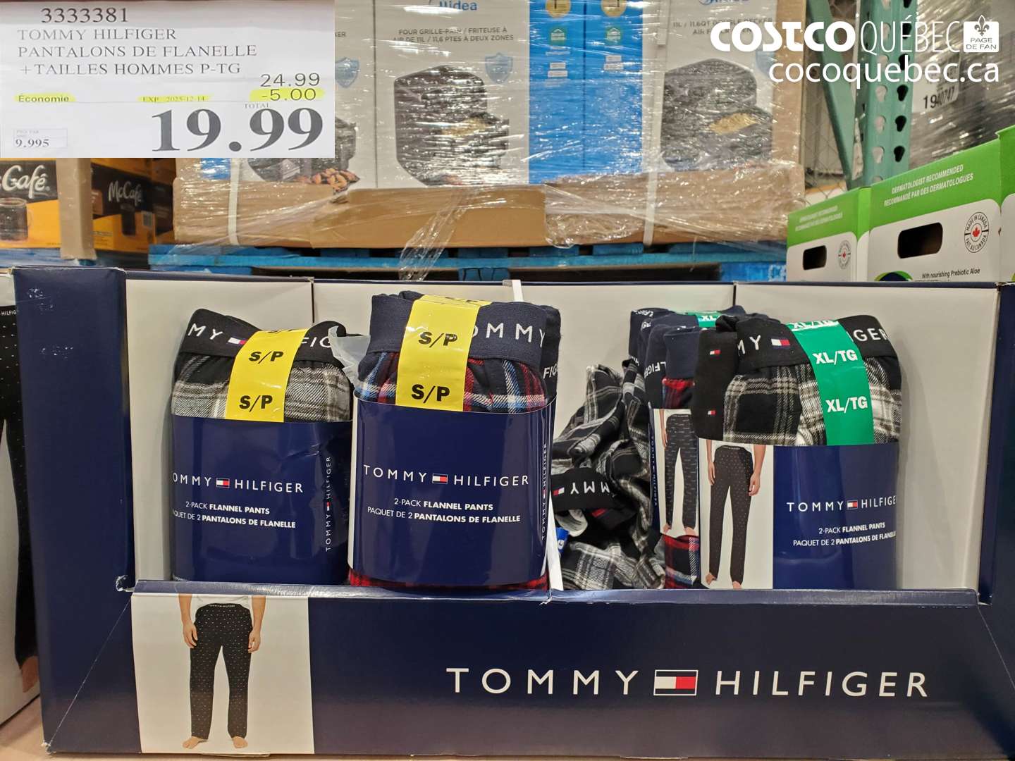 3333381 TOMMY HILFIGER PANTALONS DE FLANELLE + TAILLES HOMMES P-TG ($5.00 INSTANT SAVINGS EXPIRES ON 2025-12-14) $24.99