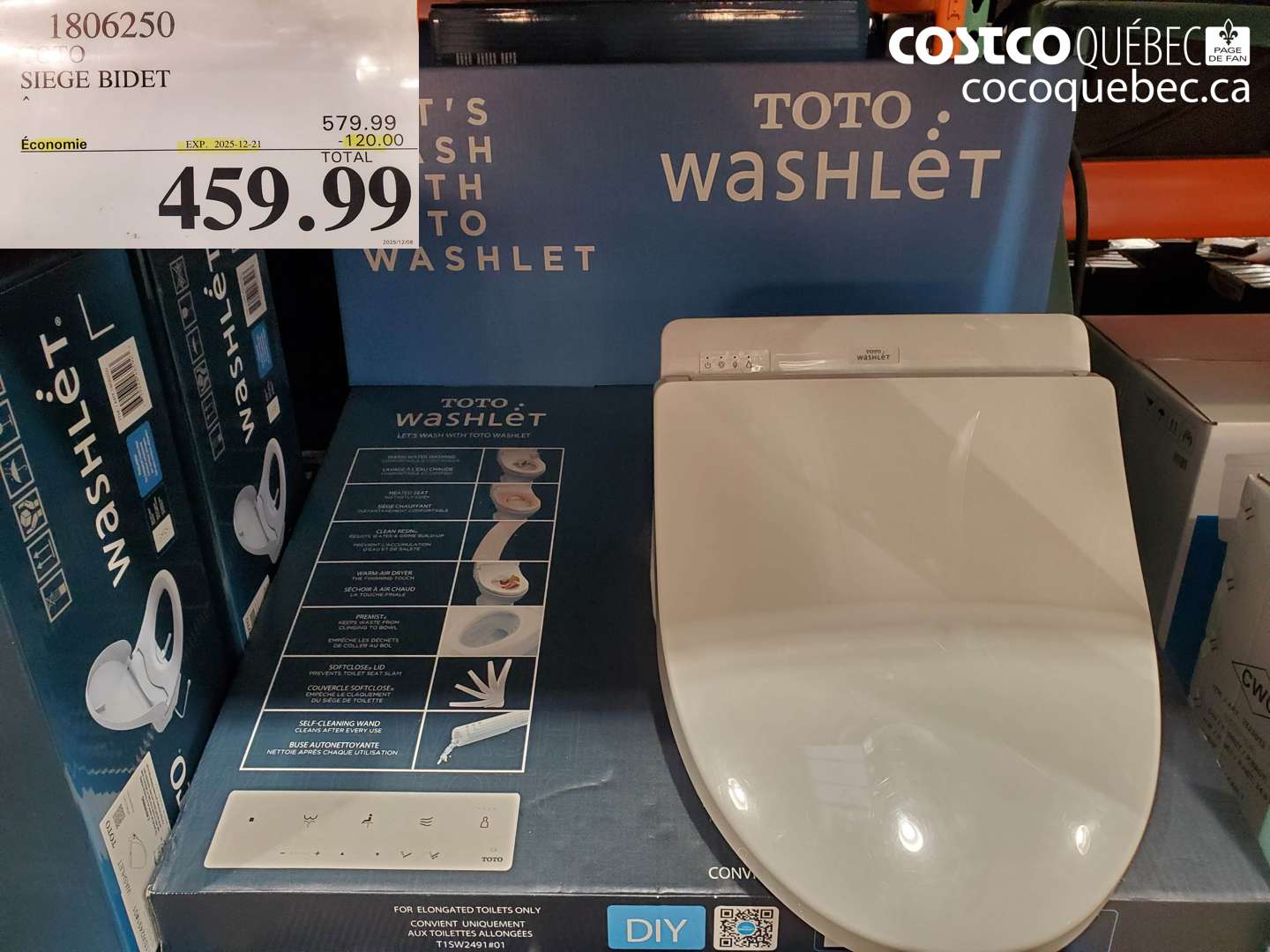 1806250 TOTO SIEGE BIDET ($120.00 INSTANT SAVINGS EXPIRES ON 2025-12-21) $459.99