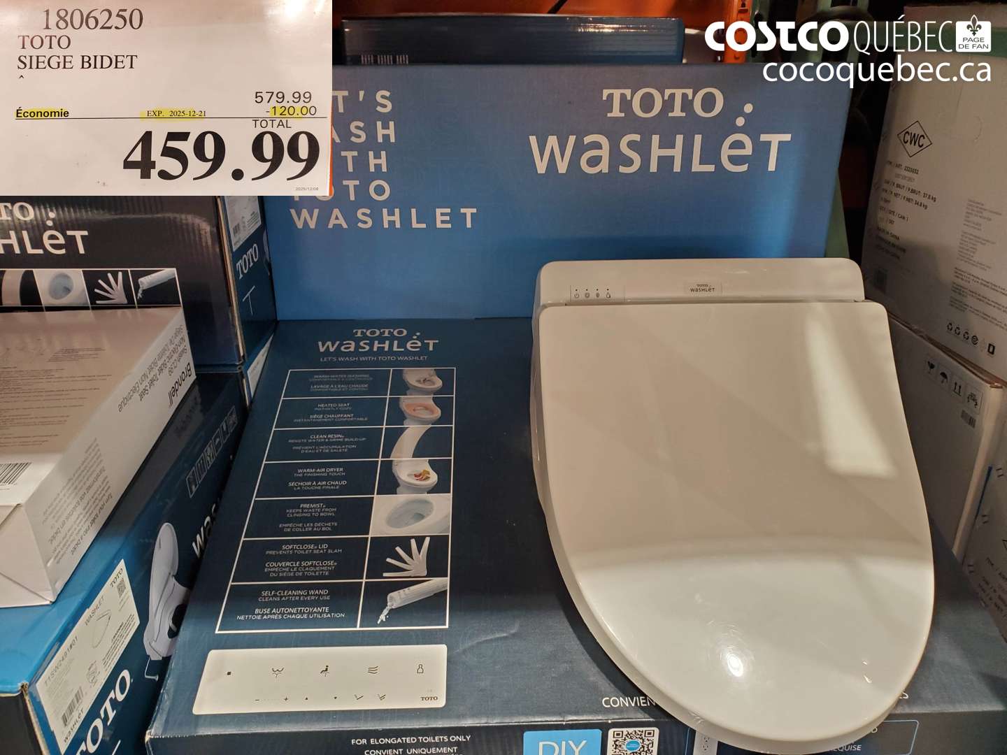 1806250 TOTO SIEGE BIDET ($120.00 INSTANT SAVINGS EXPIRES ON 2025-12-21) $459.99