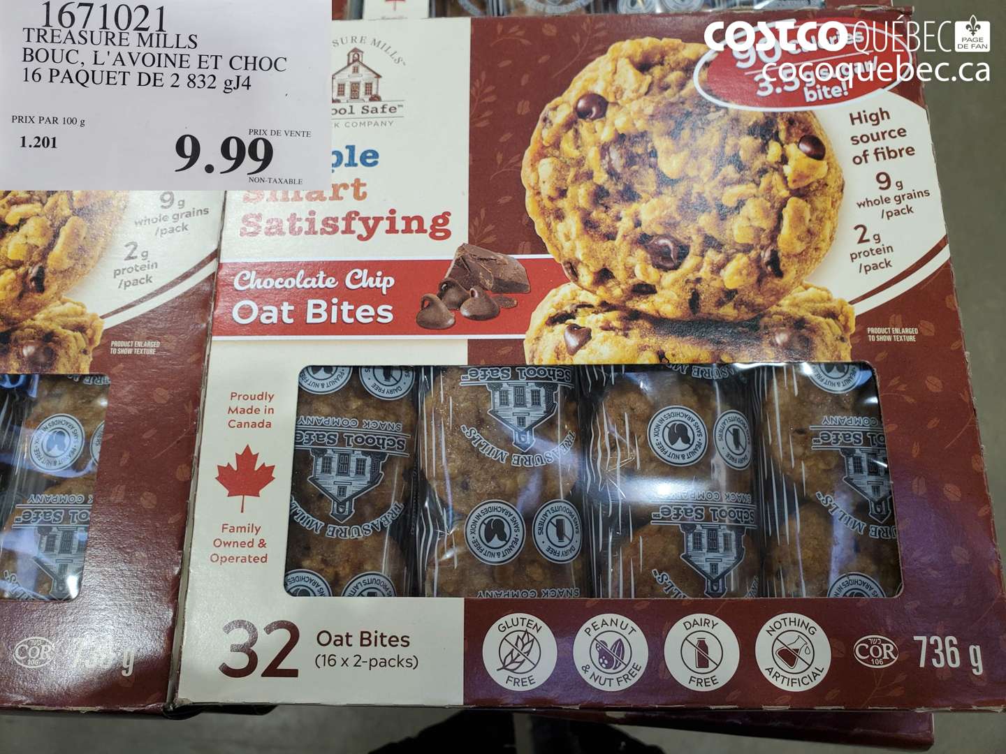 1671021 TREASURE MILLS BOUC, L'AVOINE ET CHOC 16 PAQUET DE 2 832g $9.99