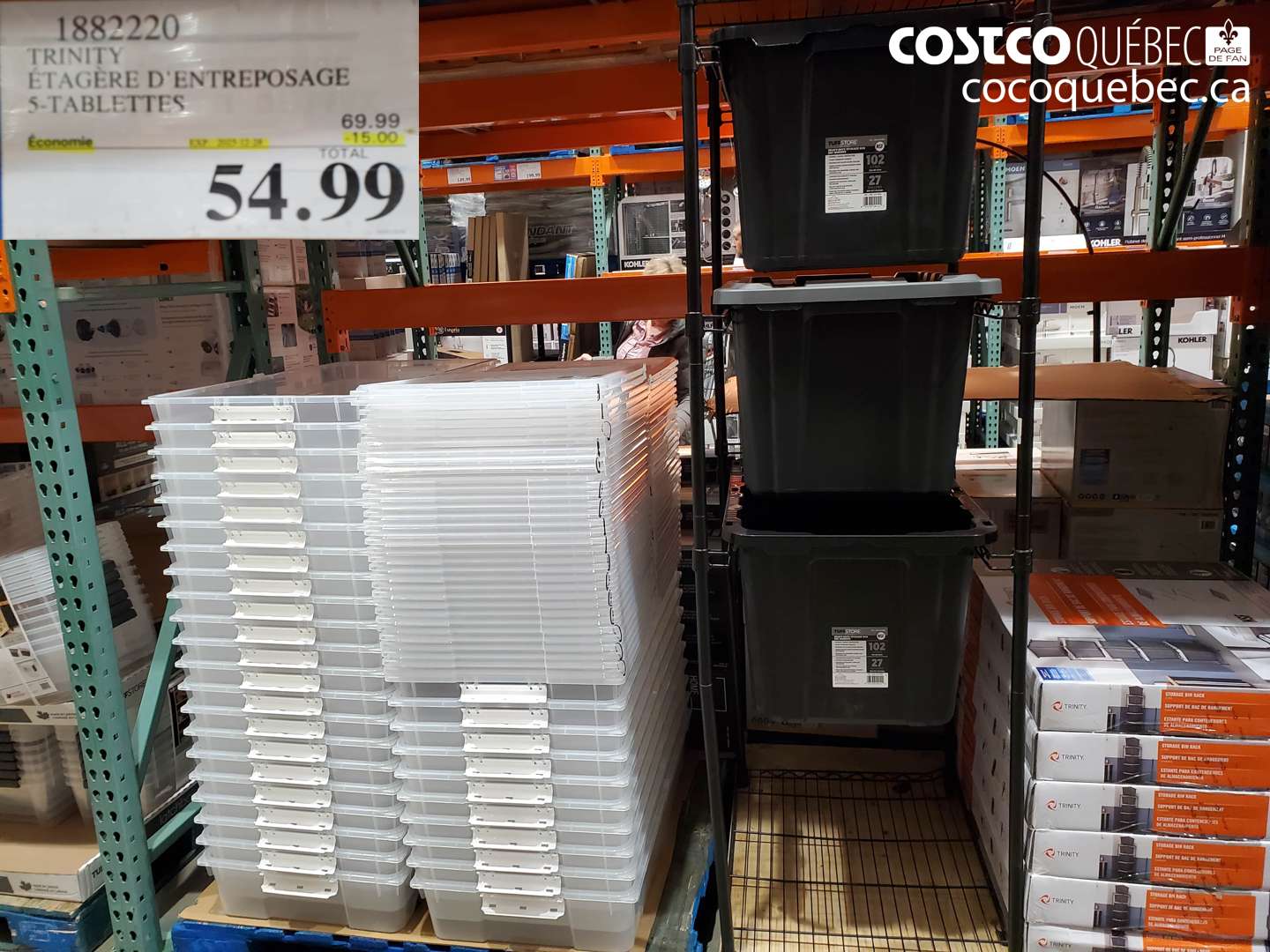 1882220 TRINITY ÉTAGÈRE D'ENTREPOSAGE S-TABLETTES ($15.00 INSTANT SAVINGS EXPIRES ON 2025-12-28) $54.99