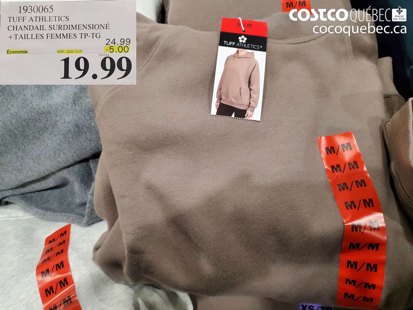 1930065 TUFF ATHLETICS CHANDAIL SURDIMENSIONE +TAILLES FEMMES TP-TG ($5.00 INSTANT SAVINGS EXPIRES ON 2025-12-07) $19.99