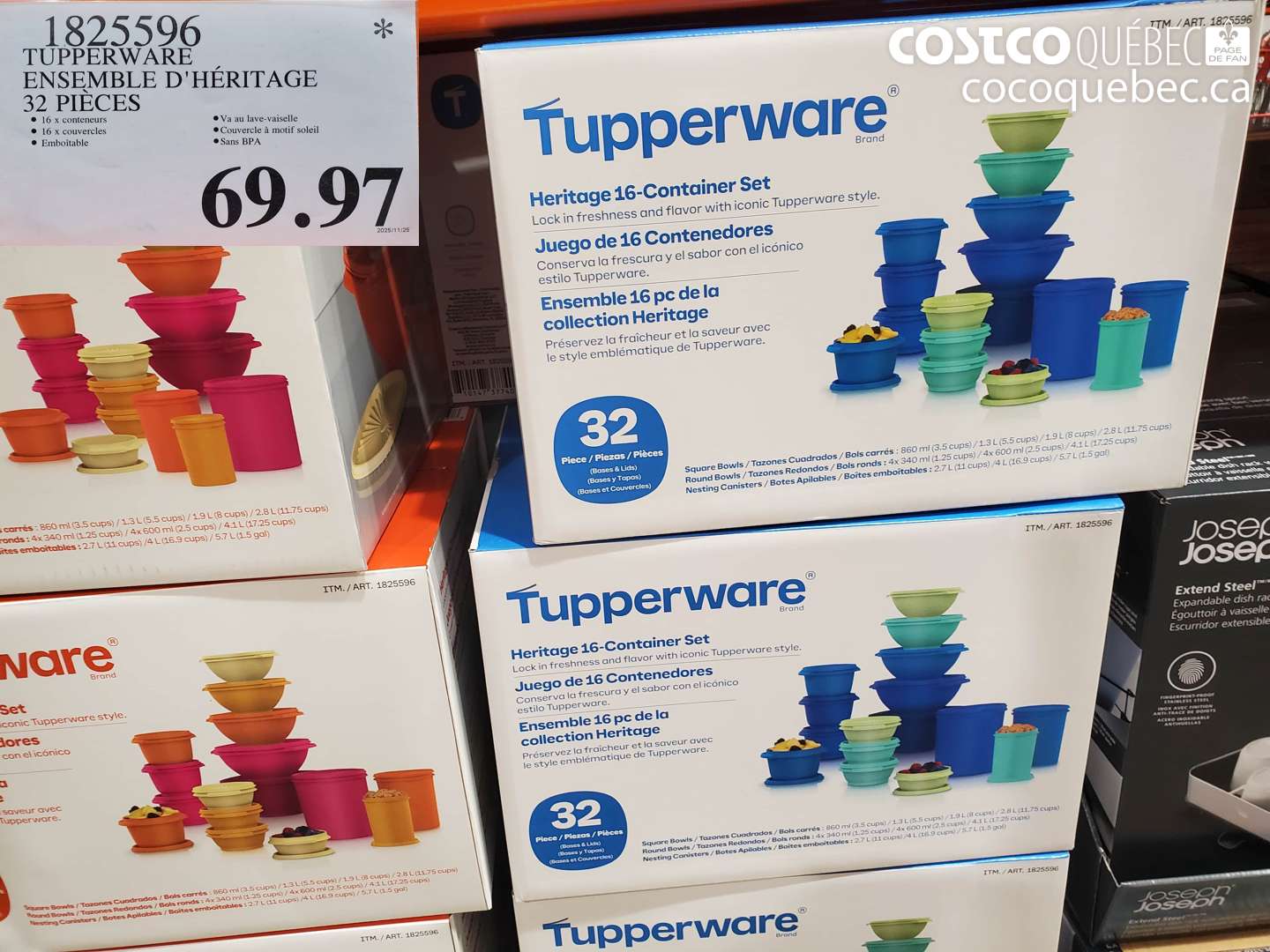 1825596 TUPPERWARE ENSEMBLE D'HERITAGE 32 PIECES  $69.97
