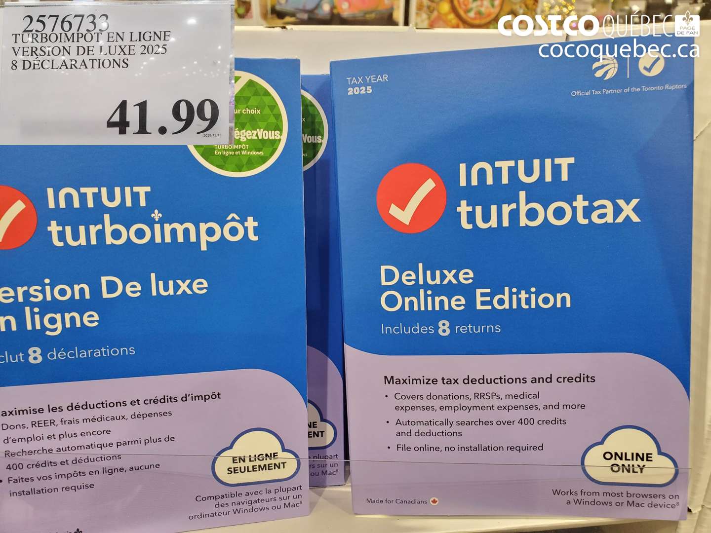 2576733 TURBOIMPORT EN LIGNE VERSION DE LUXE 2025 8 DECLARATIONS $41.99