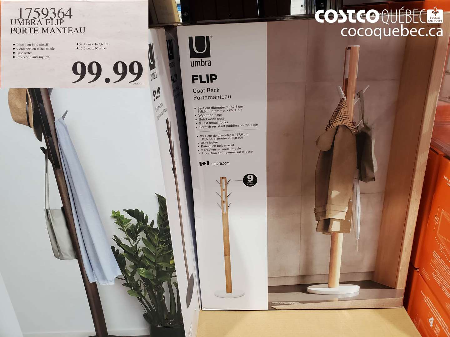 1759364 UMBRA FLIP PORTE MANTEAU $99.99