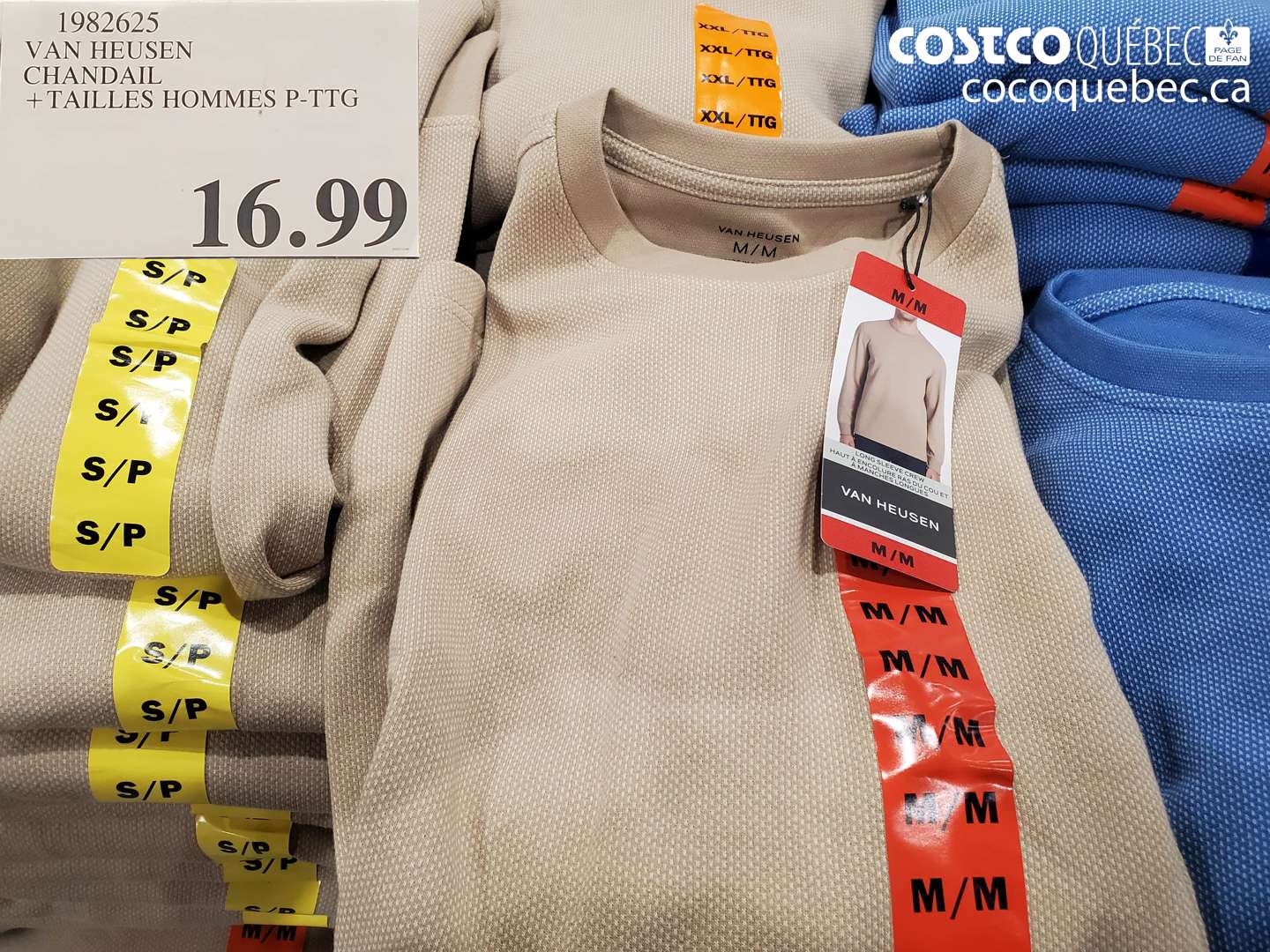 1982625 VAN HEUSEN CHANDAIL +TAILLES HOMMES P-TTG $16.99