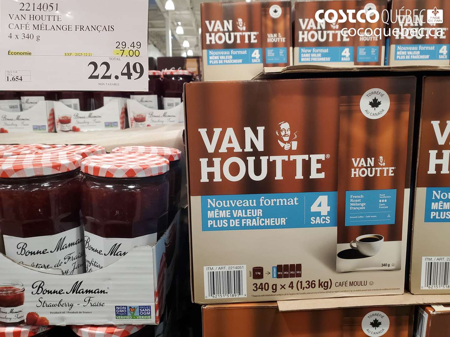 2214051 VAN HOUTTE CAFÉ MÉLANGE FRANÇAIS 4 x 340 g ($7.00 INSTANT SAVINGS EXPIRES ON 2025-12-21) $22.49