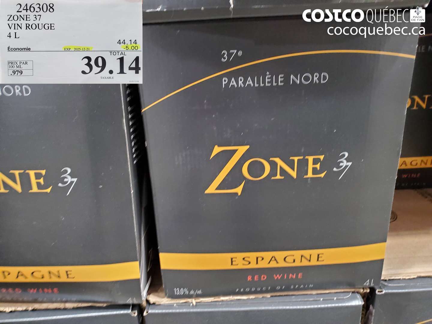 246308 VIN ROUGE 4 L (EXPIRES ON 2025-12-21) $39.14