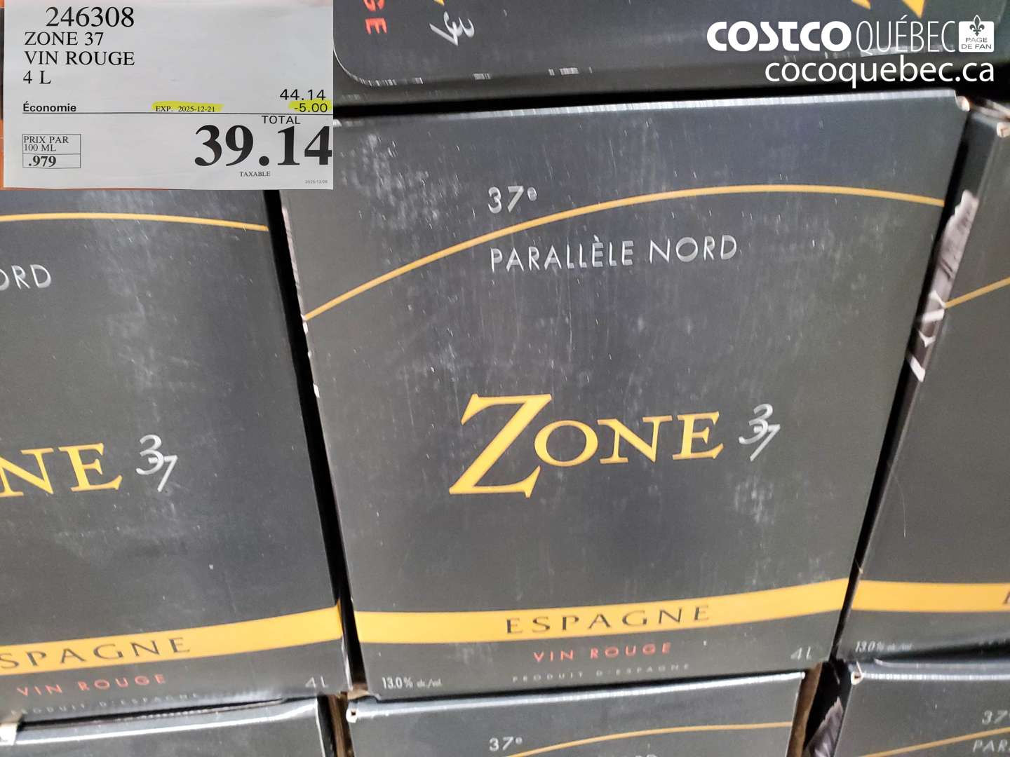 246308 VIN ROUGE 4 L ($5.00 INSTANT SAVINGS EXPIRES ON 2025-12-21) $39.14