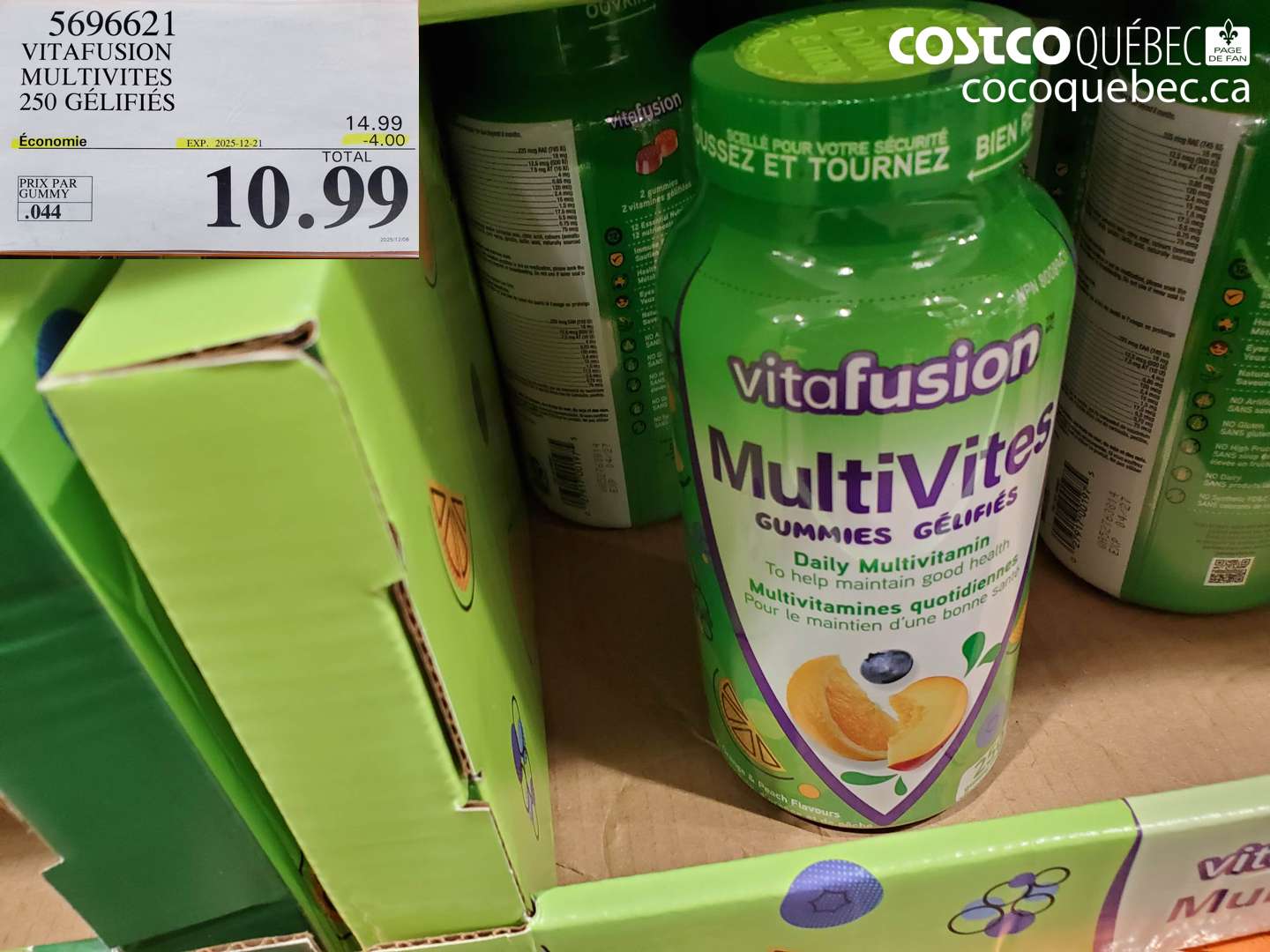5696621 VITAFUSION MULTIVITES 250 GÉLIFIÉS ($4.00 INSTANT SAVINGS EXPIRES ON 2025-12-21) $10.99