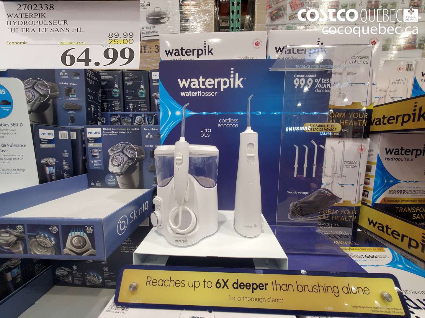 2702338 WATERPIK HYDROPULSEUR ULTRA ET SANS FIL ($25.00 INSTANT SAVINGS EXPIRES ON 2025-12-21) $64.99