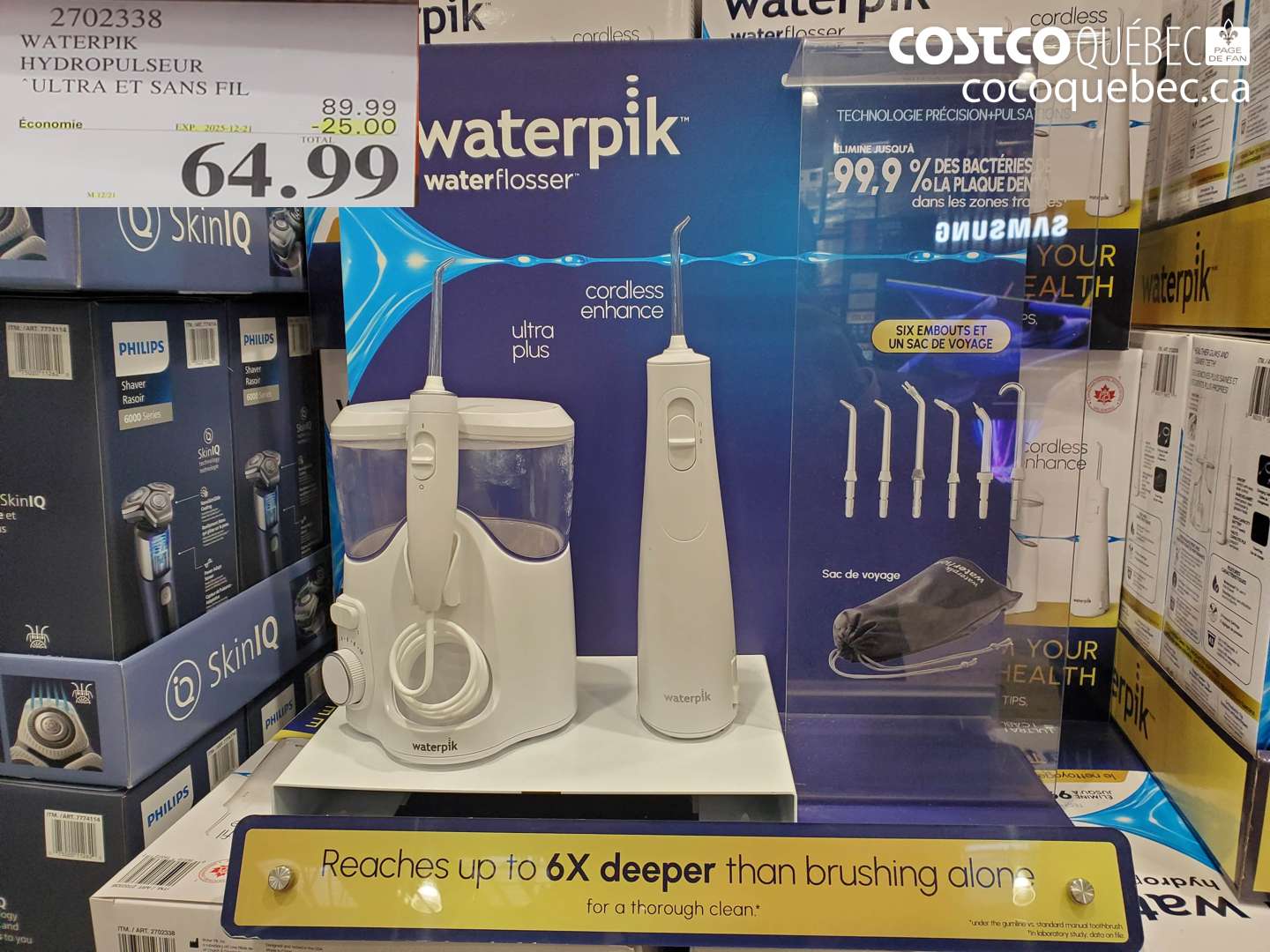 2702338 WATERPIK HYDROPULSEUR ULTRA ET SANS FIL ($25.00 INSTANT SAVINGS EXPIRES ON 2025-12-21) $64.99
