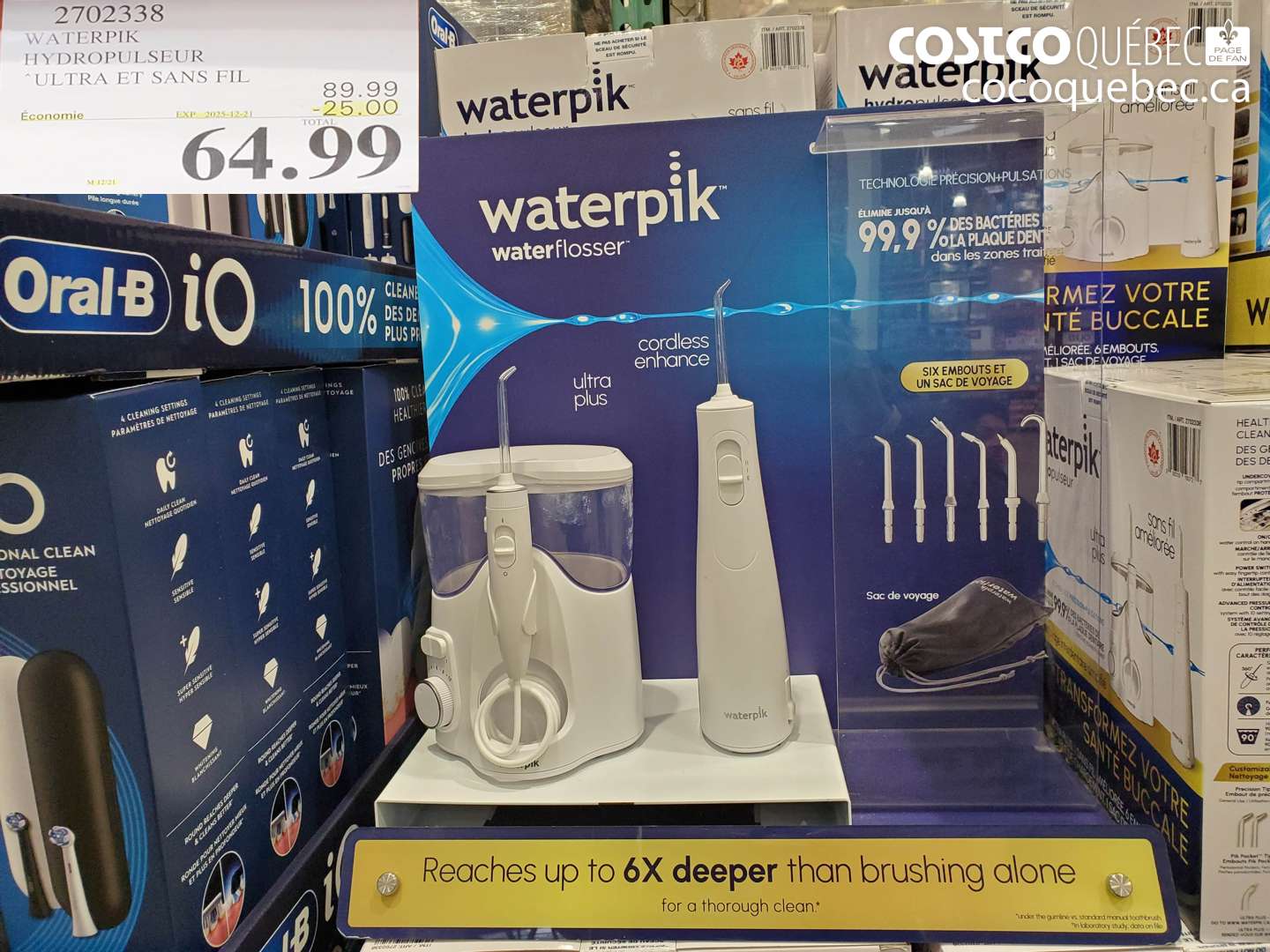 2702338 WATERPIK HYDROPULSEUR ULTRA ET SANS FIL ($25.00 INSTANT SAVINGS EXPIRES ON 2025-12-21) $64.99
