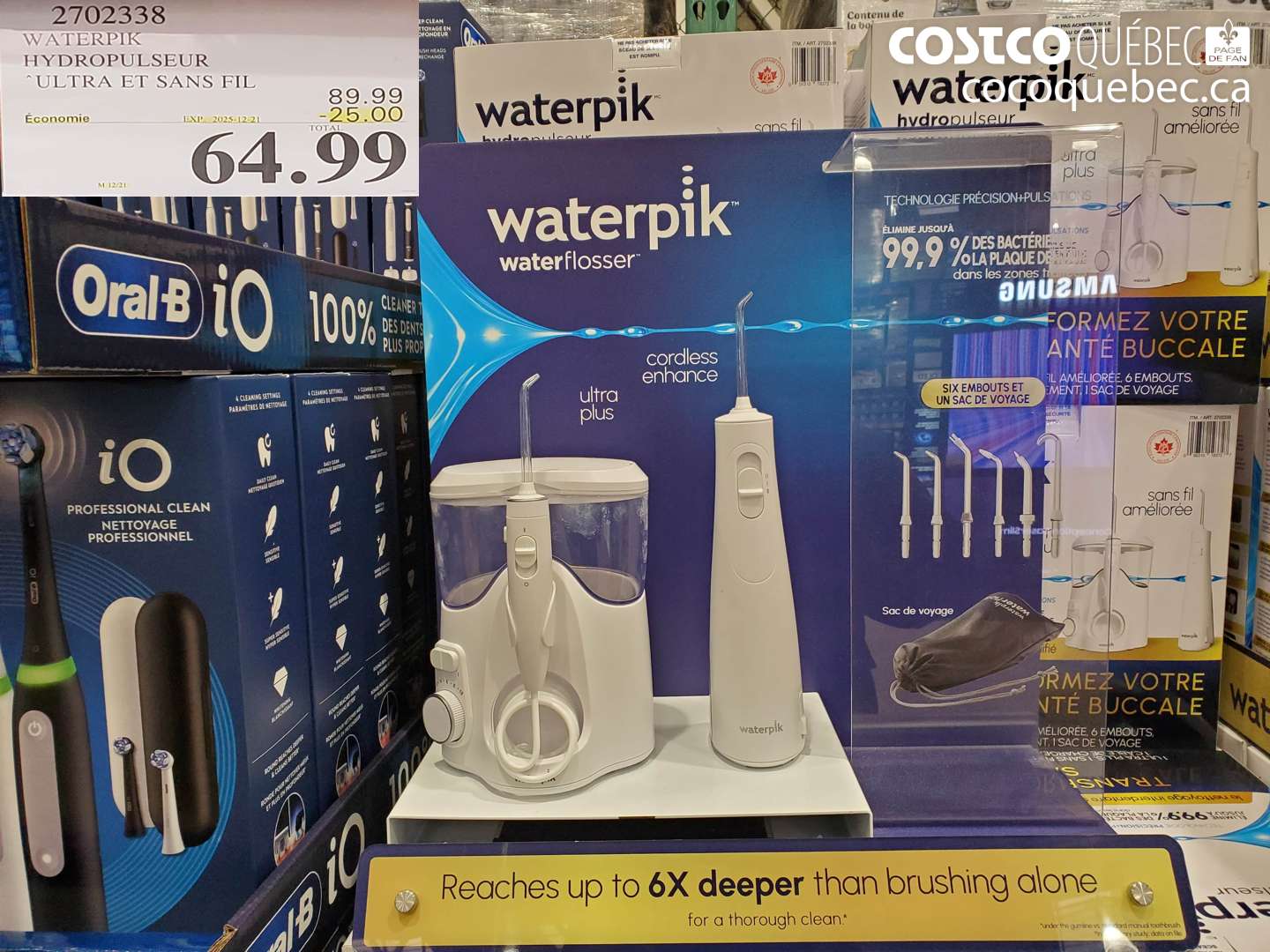 2702338 WATERPIK HYDROPULSEUR ULTRA ET SANS FIL ($25.00 INSTANT SAVINGS EXPIRES ON 2025-12-21) $64.99