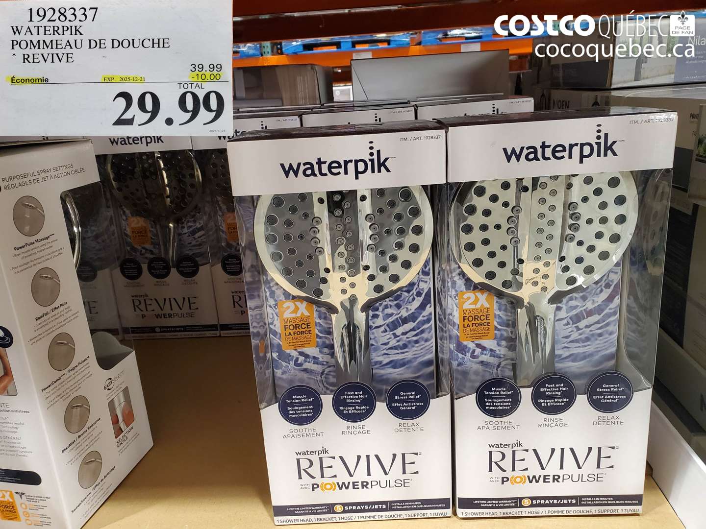 1928337 WATERPIK POMMEAU DE DOUCHE REVIVE ($10.00 INSTANT SAVINGS EXPIRES ON 2025-12-21) $29.99