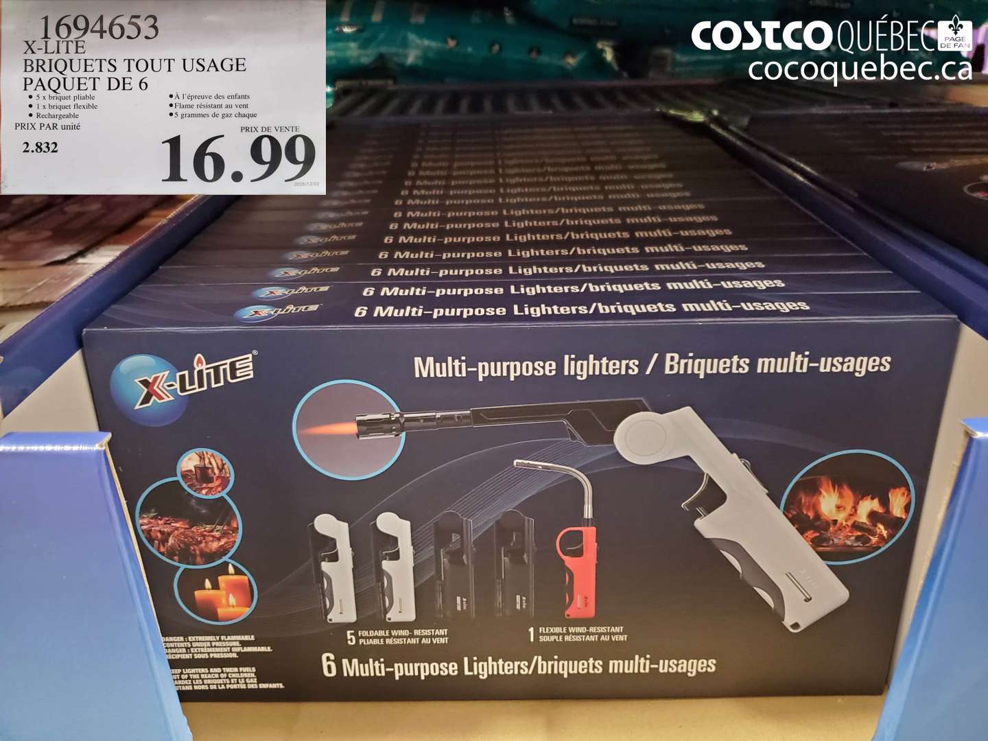 1694653 X-LITE BRIQUETS TOUT USAGE PAQUET DE 6 $16.99