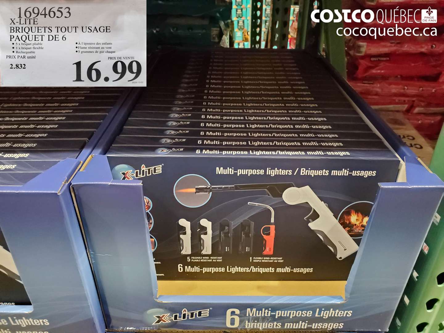 1694653 X-LITE BRIQUETS TOUT USAGE PAQUET DE 6 $16.99