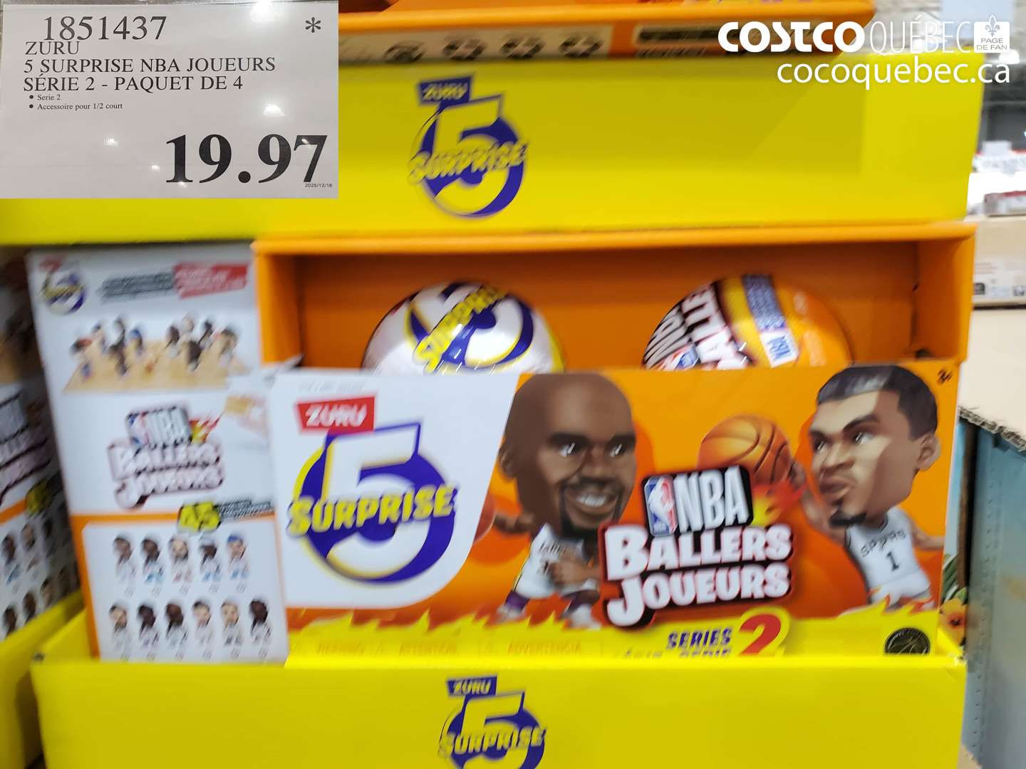 1851437 ZURU 5 SURPRISE NBA JOUEURS SERIE 2 - PAQUET DE 4 $19.97