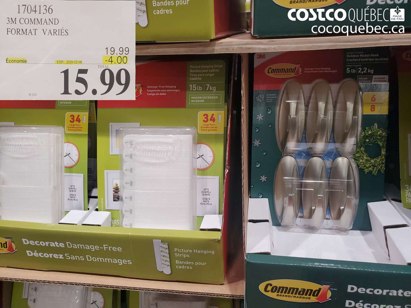 1704136 3M COMMAND FORMAT VARIÉS ($4.00 INSTANT SAVINGS EXPIRES ON 2026-02-08) $15.99