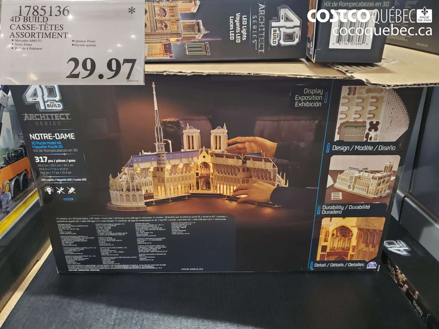 1785136 4D BUILD CASSE-TÊTES ASSORTMENT $29.97